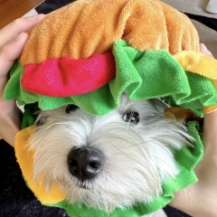 宠物狗狗衣服汉堡头套柴犬衣服发饰猫咪帽子卡通可爱个性服饰道具