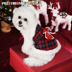 petstrism宠物摩登圣诞裙子冬季保暖比熊泰迪博美幼犬狗狗猫咪服