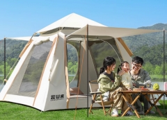 露营帐篷户外折叠便携式黑胶防晒天幕二合一野营装备