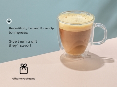 Oktime Savor Double Wall Insulated Glasses - Coffe