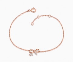 Love Knot同款18K金蝴蝶结钻石手链女友礼物