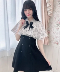 【日本直邮】ROJITA女士拆卸式斗篷连身裙 1413846蕾丝