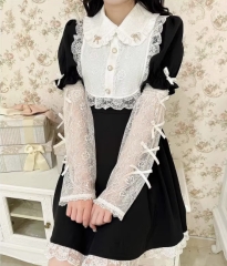 【日本直邮】ROJITA 女士可拆袖子蝴蝶结装饰洋装 1433990蕾丝