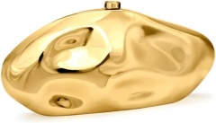 女士亚克力晚宴手拿包金属格子图案包独特几何手提包,适合婚礼派对舞会