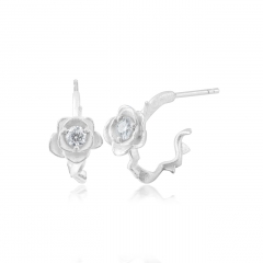 荆棘玫瑰百搭白色耳环钉