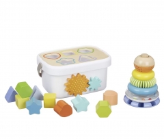 Amazon Basics Wooden Shape Sorter and Rainbow Stac