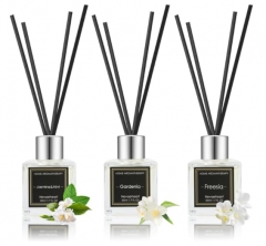 芦苇扩散器套装,栀子花/小苍兰/茉莉花和薄荷芦苇扩散器礼品,1.7 盎司(约 48.2 克)x 3 