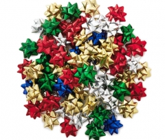 7.62 厘米礼品蝴蝶结假日组合(75 个蝴蝶结:红色、金色、绿色、银色、蓝色),适合圣诞节、光明节