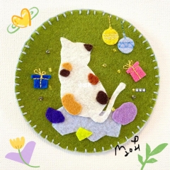 手工杯垫棉麻不织布可爱送人礼品 手工杯垫棉麻不织布可爱送人礼品