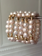 天然淡水无核螺纹珍珠手串