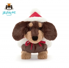 英国Jellycat圣诞节暖冬奥托腊肠犬可爱娃娃毛绒玩具公仔礼物