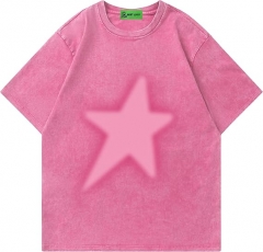 Star 衬衫 Y2k 超大图案 T 恤男士女士中性款复古街头衬衫