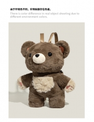 生日礼物可爱小熊双肩包2024新款毛绒玩偶背包