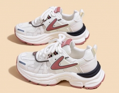 女鞋运动鞋女款2024秋冬新款爆款百搭皮面老爹鞋女休闲鞋子女