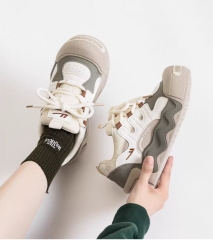 丑萌板鞋女2024新款厚底小白鞋女鞋百搭大头鞋子女