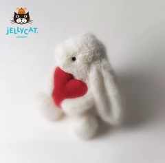 英国Chelsycat2024年新品害羞红色爱心邦尼兔毛绒玩具陪伴