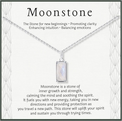 HOPE LOVE SHINE New Beginnings 彩虹月光石女士纯银项链